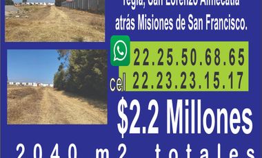 Terreno escriturado en venta Atrás de Misiones de San Francisco
