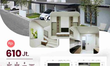 RUMAH CANTIK MINIMALIS 2 LANTAI MODERN DALAM PERUMAHAN STRATEGIS DI PINGGIR JALAN UTAMA MAJENANG