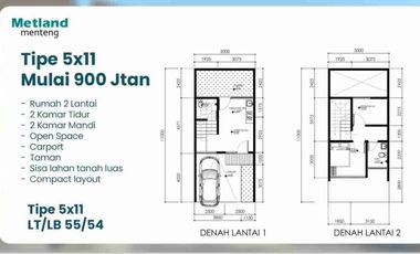 Murah nih Rumah 2 lantai Cluster Baru Neora Metland Menteng Cicilan 4jtan per bulan unit terbatas