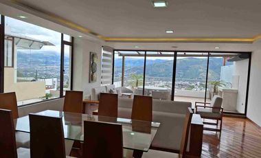 Departamento de lujo amoblado 3 habitaciones 310m2 renta Sector Miravalle Cumbaya