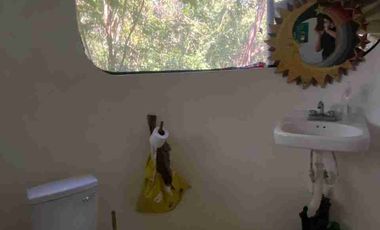 CABAÑA EN LA SELVA CON PANEL SOLAR. VIVE CERCA DE UN CENOTE