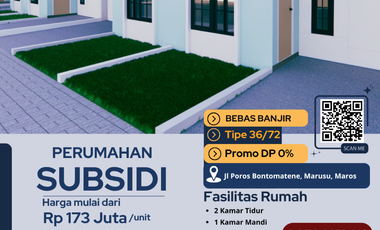 Rumah dijual di Marusu, Maros, A'bulosibatang, Sulawesi Selatan