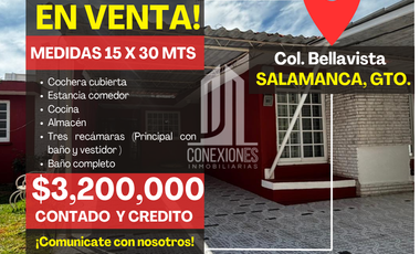 CASA EN VENTA,COLONIA BELLAVISTA, SALAMANCA, GUANAJUATO