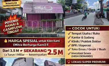 Termurah Tanah Dan Bangunan Di Area Pasar Mranggen Cocok Untuk Toko Tempat Usaha Dan Gudang Atau Kantor,Lokasi Premium Depan Bank BCA Sebelah BPR Dekat Toko Emas dan Dekat RS Pelita Anugerah Mranggen Semarang