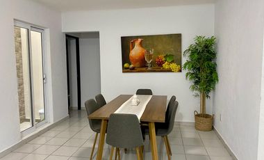 Departamento amueblado 3 recamaras, closet, 2 baños, bi cochera, porton electrico, alberca.