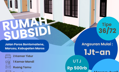 Rumah dijual di Marusu, Maros, A'bulosibatang, Sulawesi Selatan