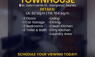 FOR LEASE: 2 Storey Townhouse in Sampaloc, Manila
