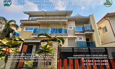 6 ENSUITE BEDROOM FULLY FURNISHED HOUSE FOR RENT AND SALE INSIDE CLARK FREEPORT ZONE PAMPANGA