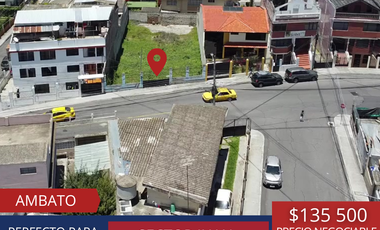 Terreno en venta Ambato, Sector Juan Benigno Vela