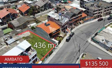Terreno en venta Ambato, Sector Juan Benigno Vela
