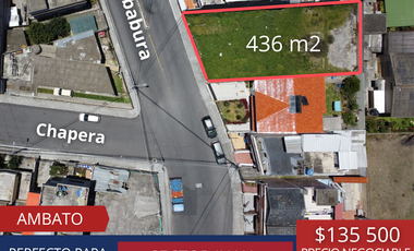 Terreno en venta Ambato, Sector Juan Benigno Vela