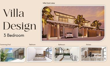 Villa Bali dekat pantai private pool bisa KPR harga 1M tanah 1 are 1Bed Hingga 3Bed