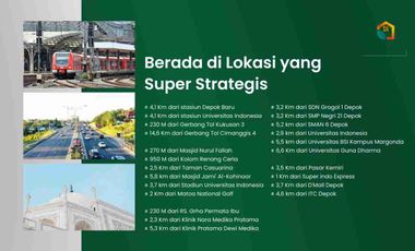 Dijual Rumah Kukusan Beji (230 meter Tol Kukusan-3) Bisa KPR Mewah Murah di Kota Depok