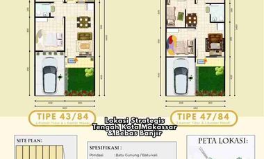 Rumah Type 43/84 Antang Manggala Kota Makassar Ready