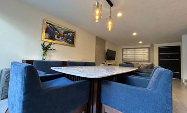 Renta Casa Amueblada en La Antigua Cementera, Puebla, 5 Habitaciones, Terraza con Pergola, Gym.