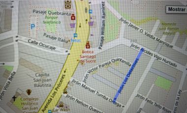 Venta de Terreno  en Surco de 120m2. Urb Honor y Lealtad