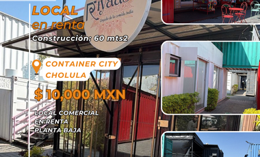 Local comercial en renta, Planta baja en Container City, San Andrés Cholula
