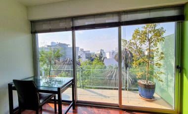RENTA PENTHOUSE AMUEBLADO CON ROOF GARDEN PRIVADO EN NUEVO LEON CONDESA