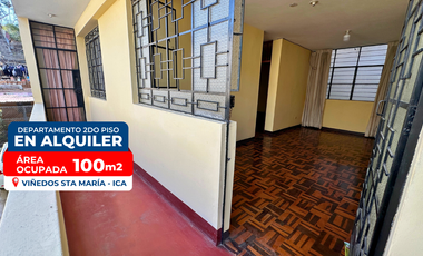 DEPARTAMENTO EN SEGUNDO PISO EN ALQUILER - URB. SANTA MARÍA (ICA)