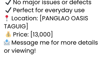 PANGLAO OASiS ( STUDIO UNIT )  FOR RENT