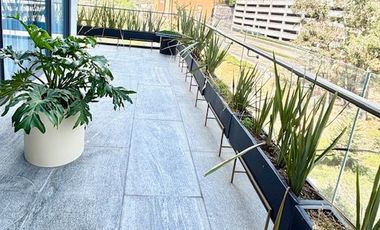 Departamento Nuevo Amueblado con Terraza Privada en Santa Fe (Mantenimiento Incluido)