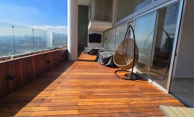 Penthouse de lujo en renta, amueblado, terraza, Bosque Real
