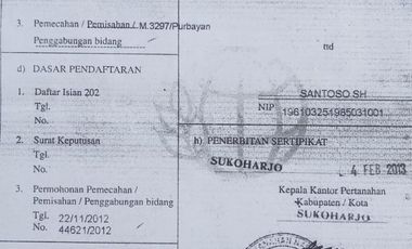 Dijual Ruko Strategis Lokasi Baki, Sukoharjo Luas 44m2