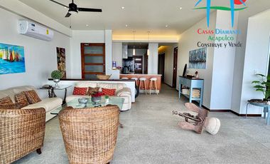 Departamento de playa, con vista al mar, en renta vacacional para 8 personas