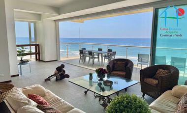 Departamento de playa, con vista al mar, en renta vacacional para 8 personas