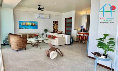 Departamento de playa, con vista al mar, en renta vacacional para 8 personas