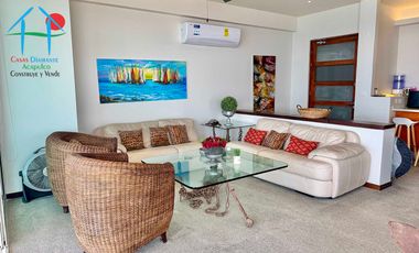 Departamento de playa, con vista al mar, en renta vacacional para 8 personas