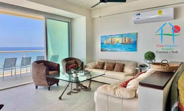 Departamento de playa, con vista al mar, en renta vacacional para 8 personas