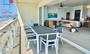 Departamento de playa, con vista al mar, en renta vacacional para 8 personas