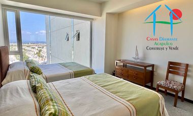 Departamento de playa, con vista al mar, en renta vacacional para 8 personas