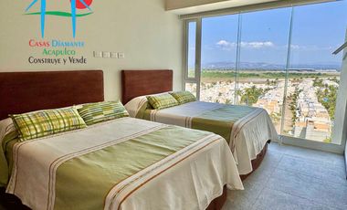 Departamento de playa, con vista al mar, en renta vacacional para 8 personas
