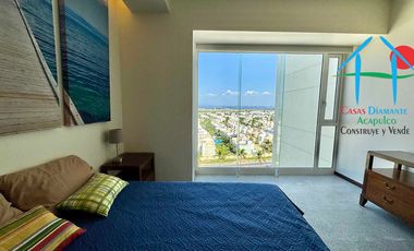 Departamento de playa, con vista al mar, en renta vacacional para 8 personas