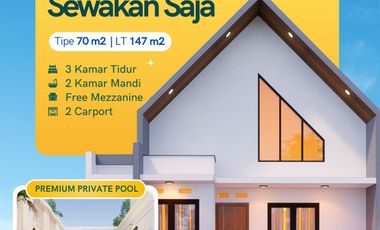 Rumah villa 900 jutaan dengan kolam pribadi dekat kampus UMY