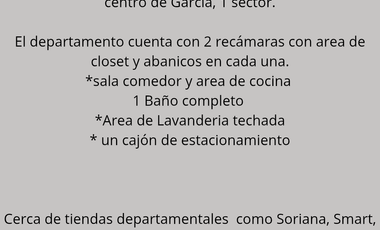 Depto en Venta a 5 min del centro de Garcia