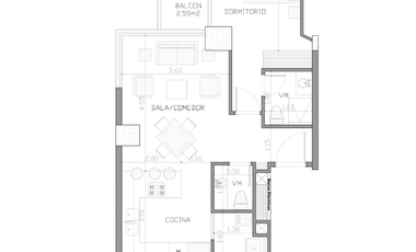 1301 Inversión segura: La Carolina. Espaciosa Suite 59,03 m con balcón 2,55 m. De Venta. A Estrenar. Julio 2026