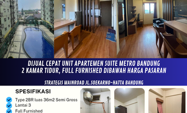Dijual Cepat Unit Apartemen Suite Metro Bandung
2 Kamar Tidur, Full Furnished dibawah Harga Pasaran

Strategis Mainroad Jl.Soekarno-Hatta Bandung