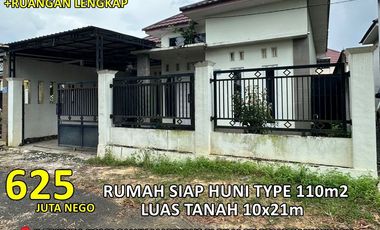 rumah siap huni type 110/210m2 di galuh marindu2 sei besar