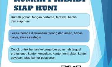 Rumah Pribadi Siap Huni Jekan Raya, SHM, Tanpa Perantara, LT 225 m², LB 200 m²