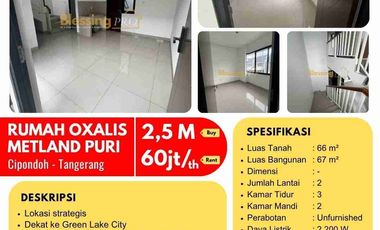 Disewakan oxalis Metland puri