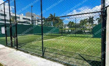 Renta de Departamento en planta baj amueblado con club de playa, alberca, seguridad en Corasol