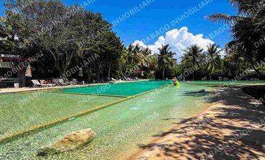 Renta de Departamento en planta baj amueblado con club de playa, alberca, seguridad en Corasol