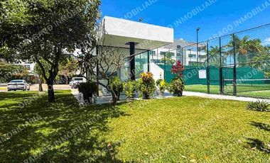 Renta de Departamento en planta baj amueblado con club de playa, alberca, seguridad en Corasol