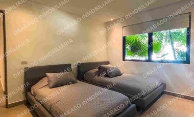Renta de Departamento en planta baj amueblado con club de playa, alberca, seguridad en Corasol