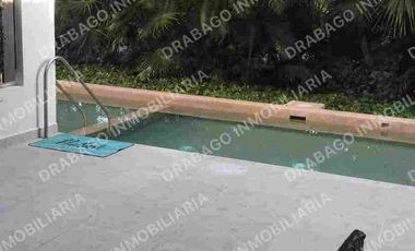 Renta de Departamento en planta baj amueblado con club de playa, alberca, seguridad en Corasol
