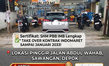 JUAL CEPAT BU LAHAN DAN BANGUNAN DI PINGGIR JL ABDUL WAHAN, SAWANGAN DEPOK