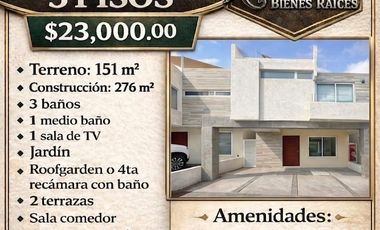 RENTA DE CASA 3 PISOS (POSIBILIDAD A 4TA), FRACCIONAMIENTO ZIBATA, CONDOMINIO FIGUE.